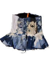 Load image into Gallery viewer, Artisan underbust denim corset orange
