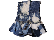 Load image into Gallery viewer, Artisan underbust denim corset pockets
