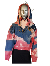 Load image into Gallery viewer, Artisan pink cropped women's hoodie
