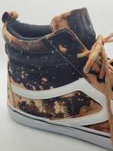 Load image into Gallery viewer, Reverse dyed men's high top tennis shoes Black Men are Dope size 12
