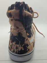 Load image into Gallery viewer, Reverse dyed men's high top tennis shoes Black Men are Dope size 12
